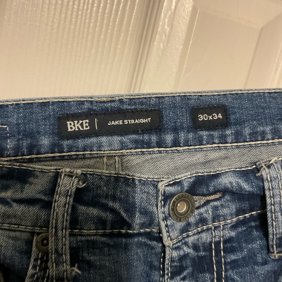 Mens bke denim distressed jeans - Picture 2 of 5